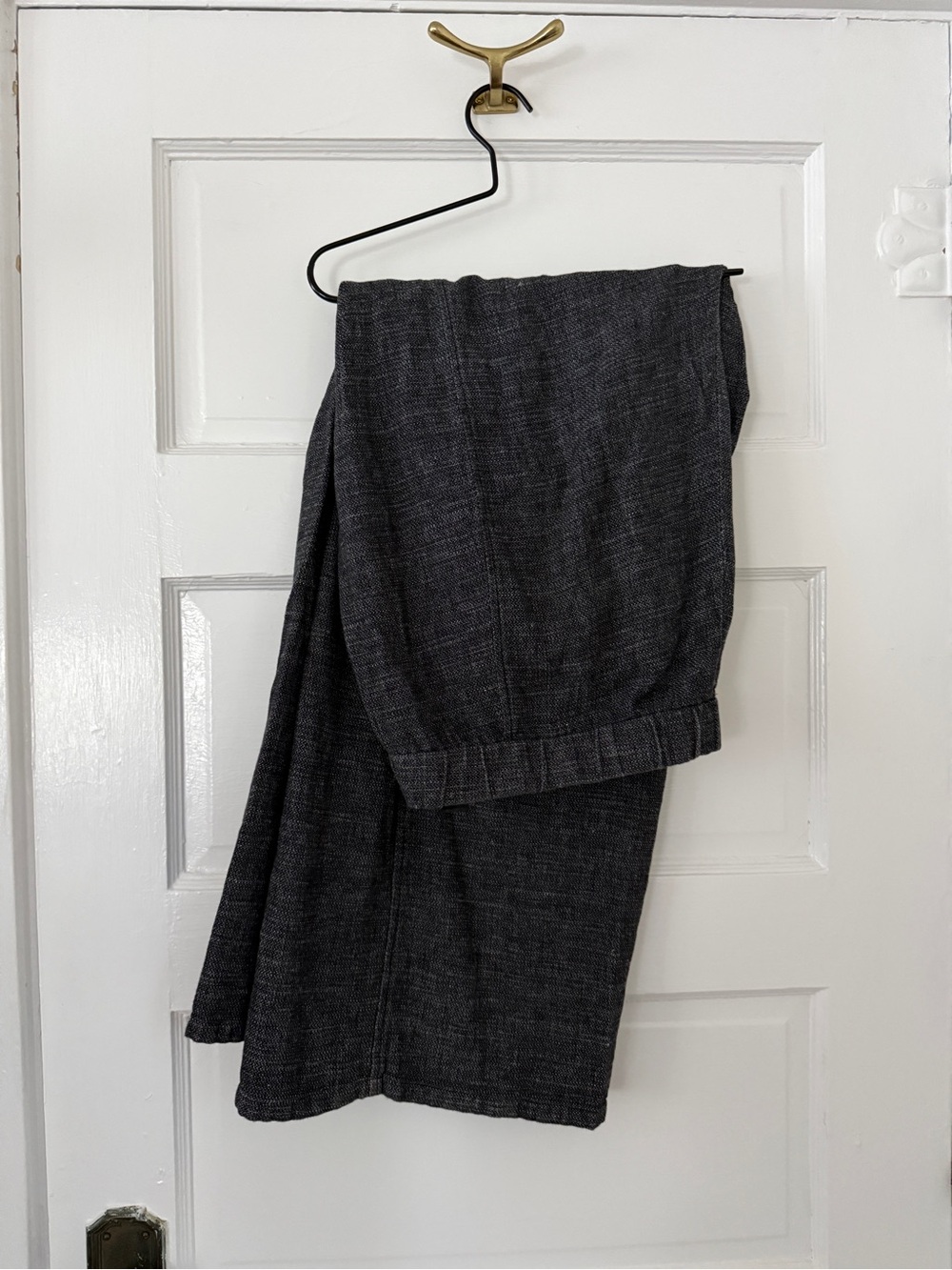 Eileen Fisher Hemp and Cotton Charcoal Gray Wide Pants